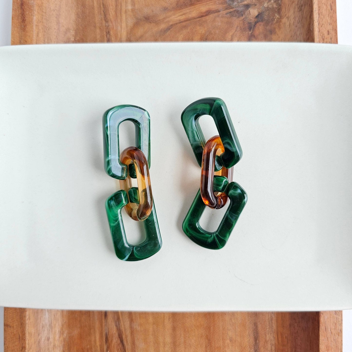 Tabitha Earrings - Forest & Amber // Fall, Jewelry, Gifts