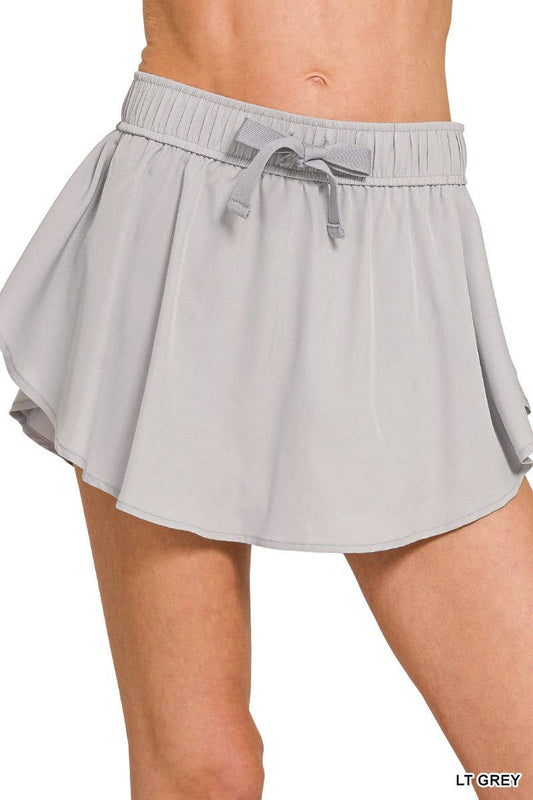 Pre Order Soft Woven Active Skorts: LT GREY
