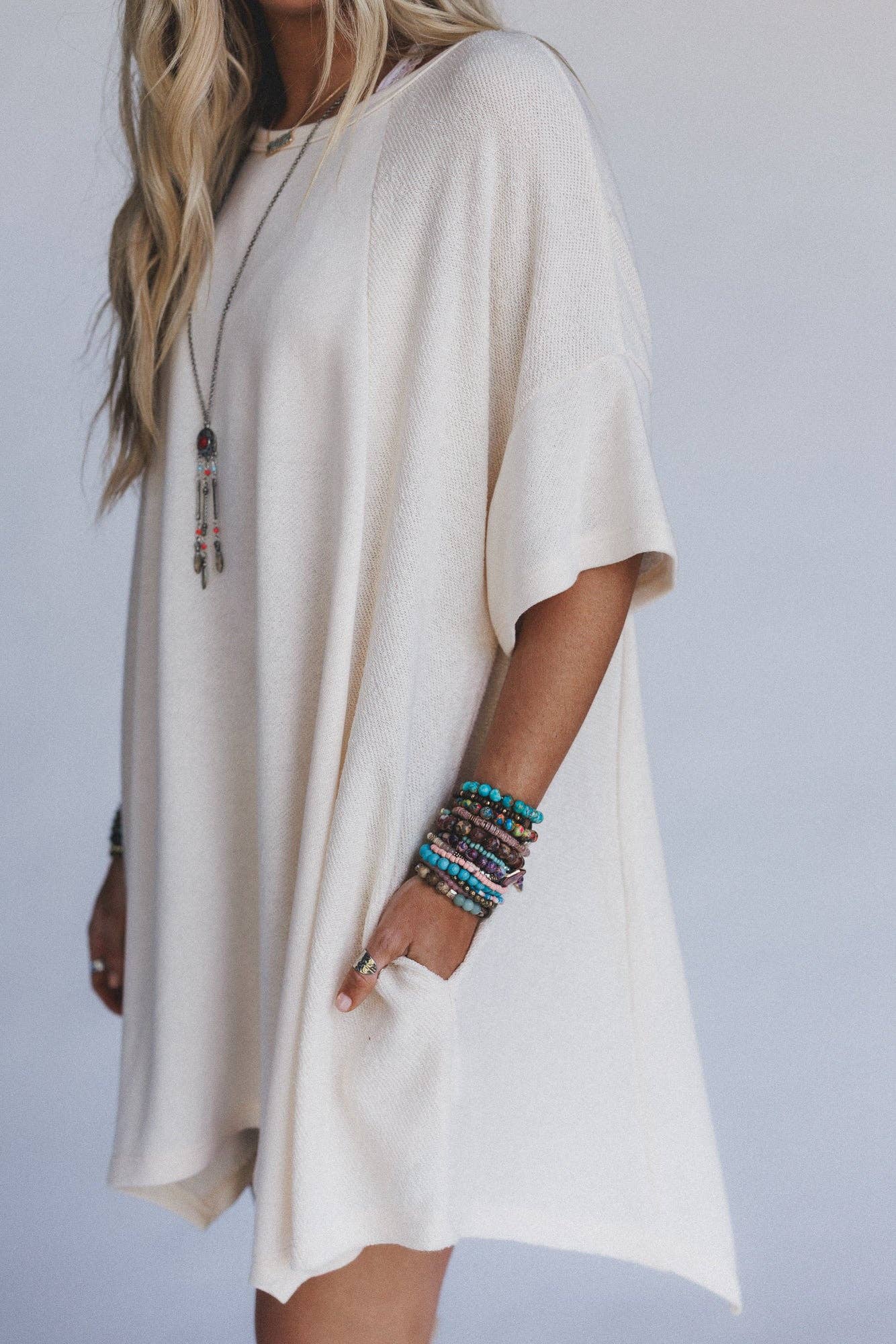 Meadowlight Tunic Dress - Cream: Cream