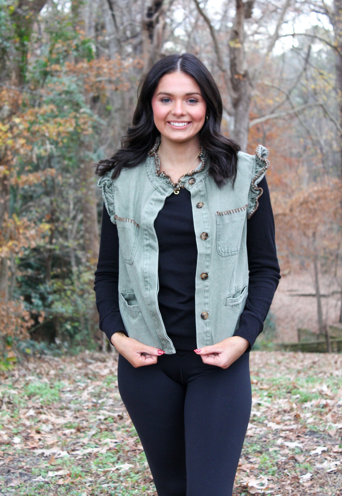 Green Denim Vest