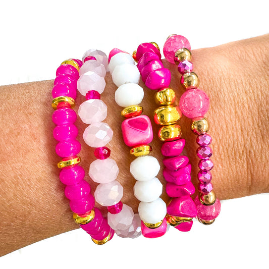 Pre Order- Bright Pink Bracelet Stack