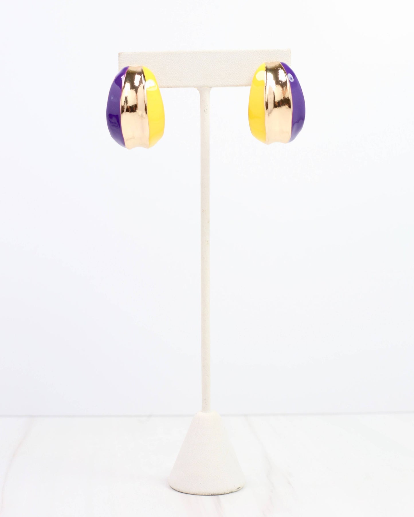 Penney Hoop Earring Purple Yellow: Default