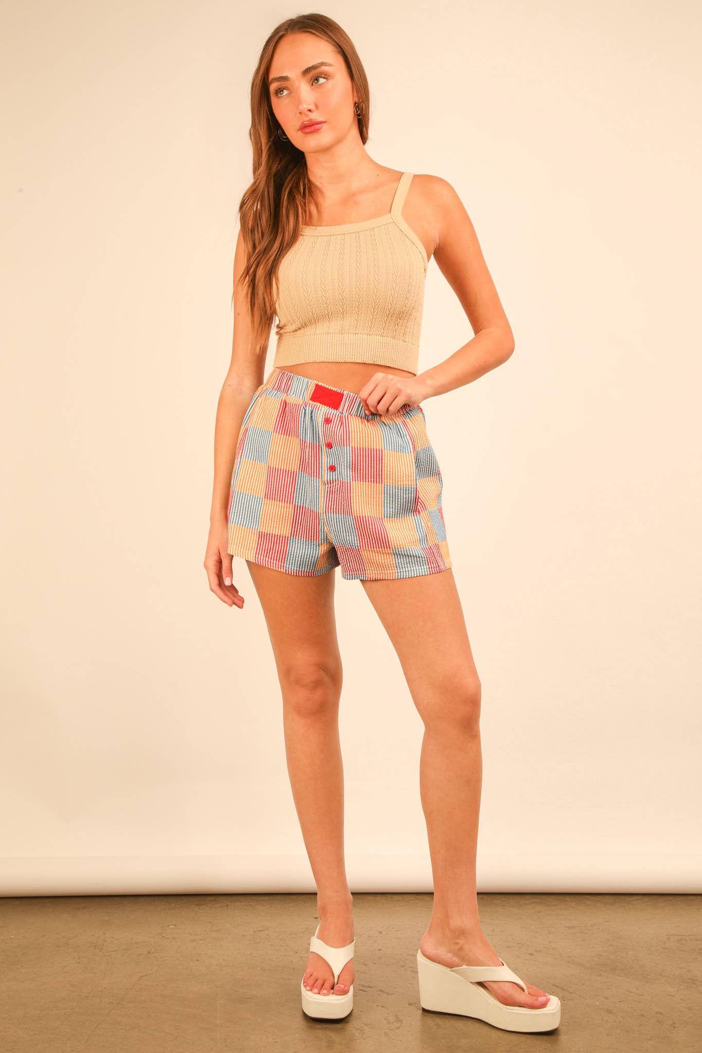 Red Striped & Checker Boxer Shorts