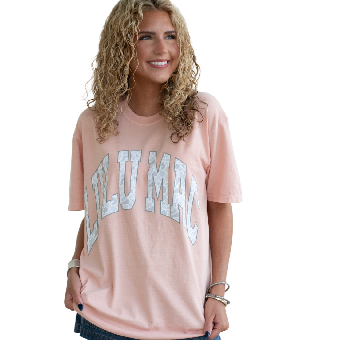 PRE ORDER- Lulu MacCamo Adult Peachy Comfort Colors Tee: Peachy