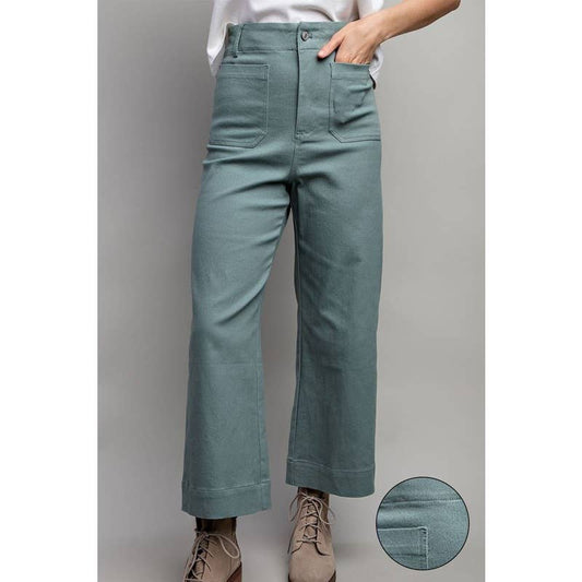 Soft washed wide leg pants