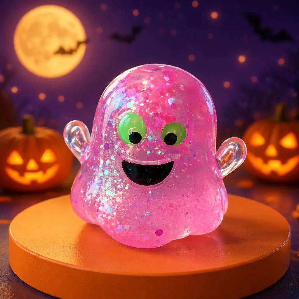 Halloween Ghost Pumpkin Stress Relief Squeeze Toy: Green Ghost