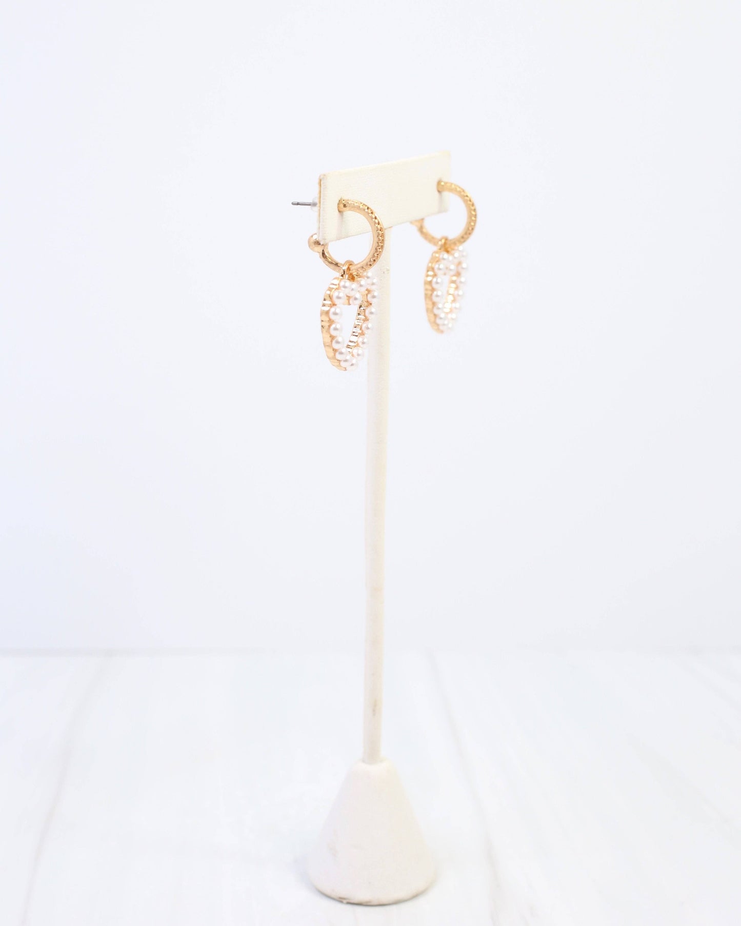 Rolla Pearl Heart Dangle Earring Gold