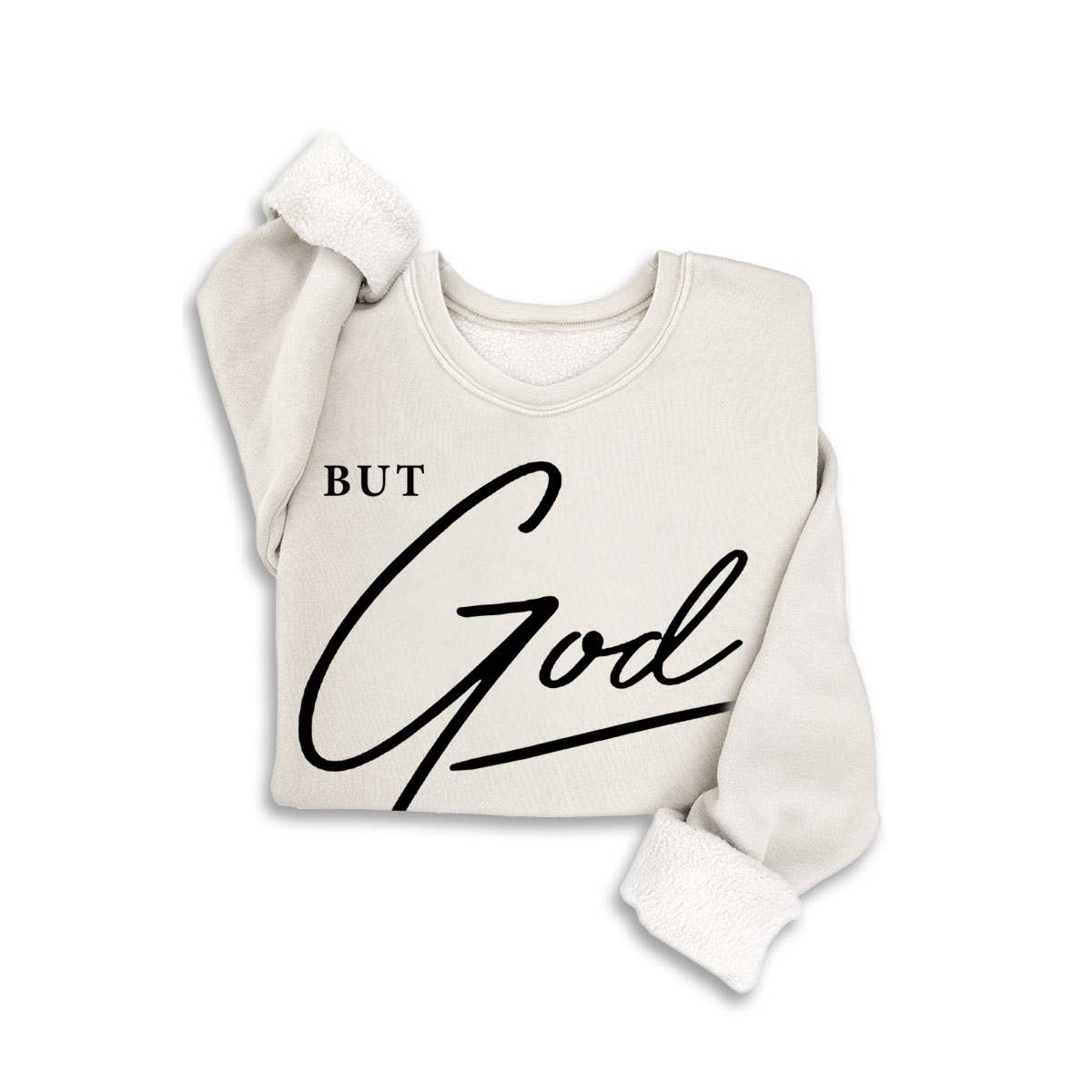 BUT GOD MINERAL GRAPHIC SWEATSHIRTS: MINERAL BEIGE / S-M-L-XL(1-2-2-1)