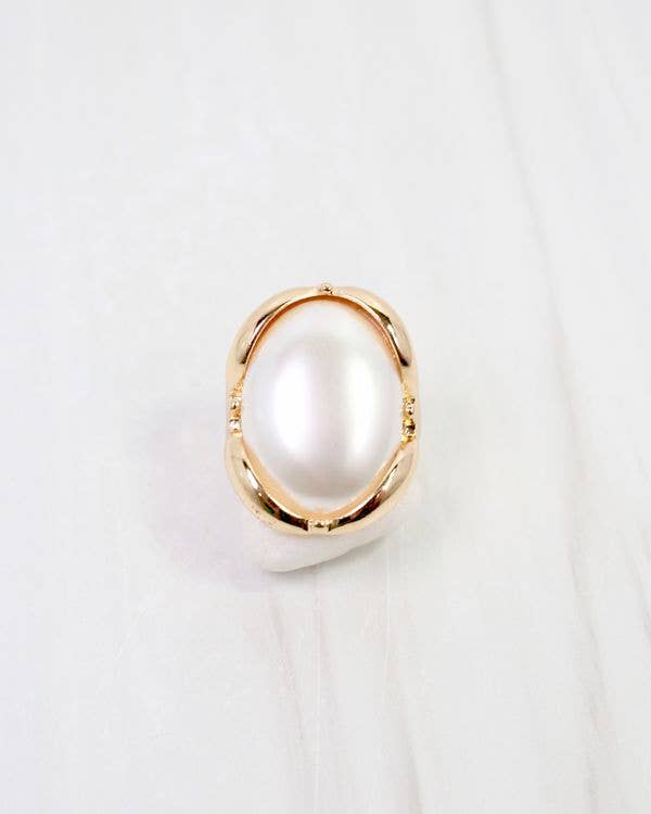 Dover Pearl Adjustable Ring Gold: Default
