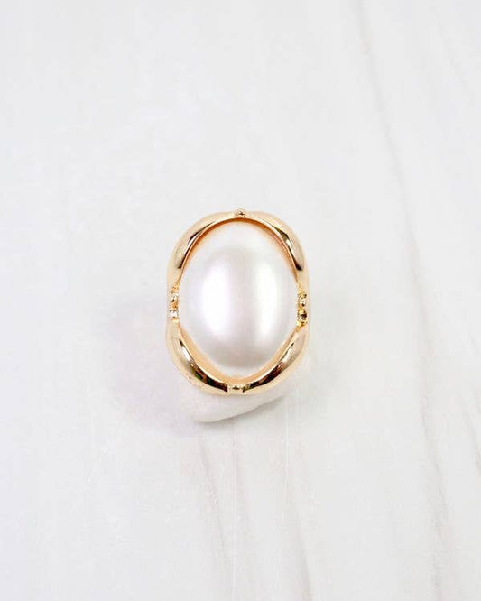 Dover Pearl Adjustable Ring Gold: Default