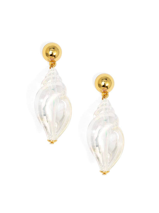 ZENZII  Iridescent Seashell Drop Earring: WHT