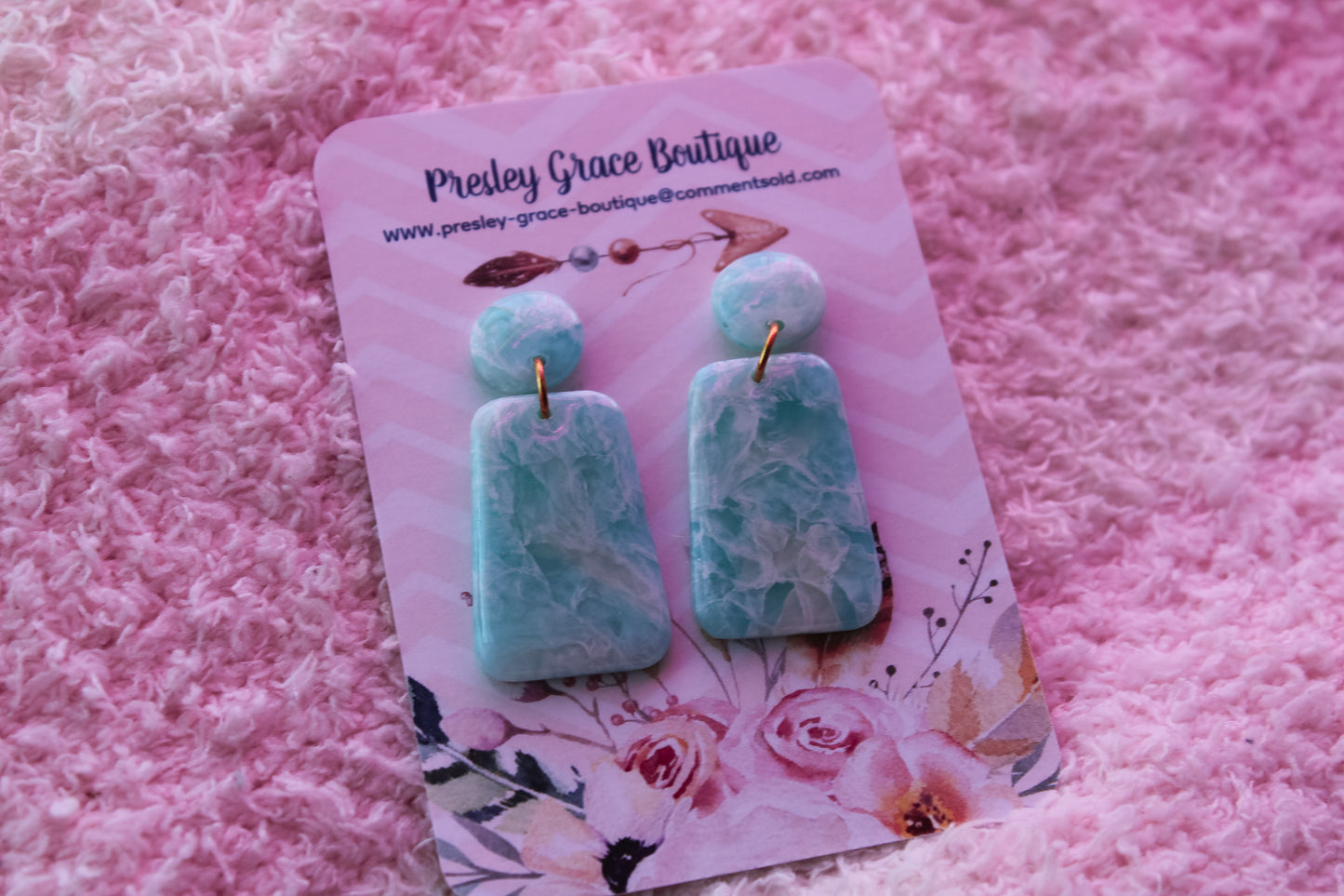 KBH Colorful Circle Rectangle Stud Dangles