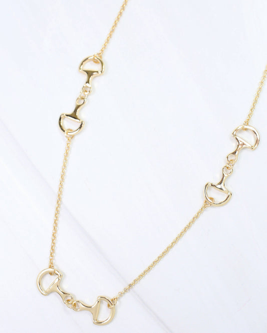 Thoroughbred Horsebit Necklace Gold: Default