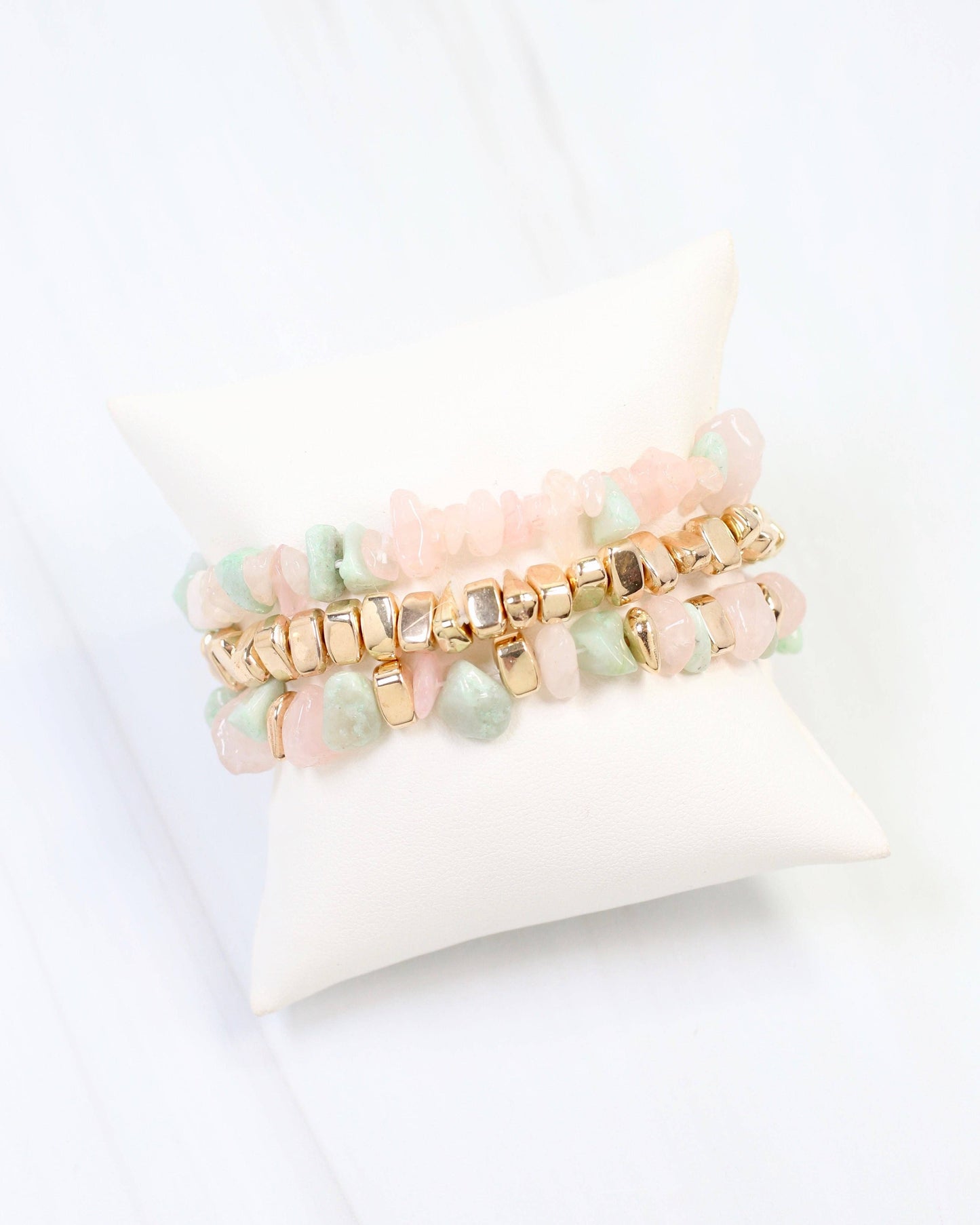 Eastpointe Beaded Stretch Bracelet Set Blush: Default