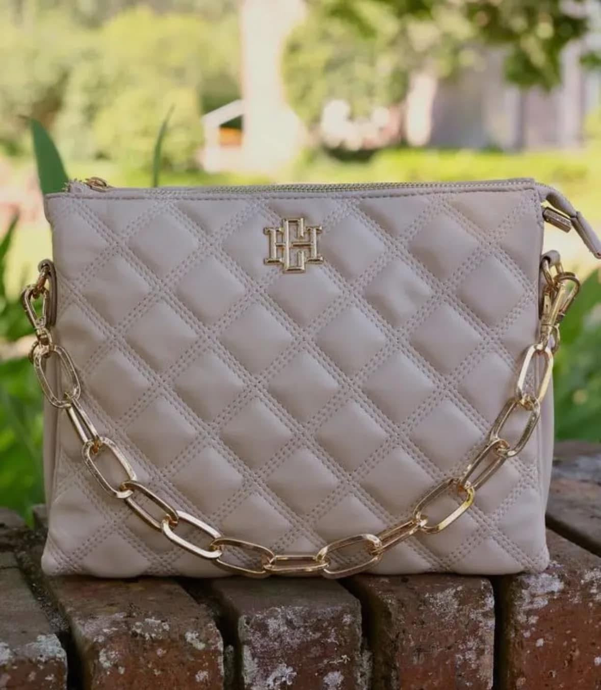 Caroline Hill Ariana Nude Quilted Crossbody