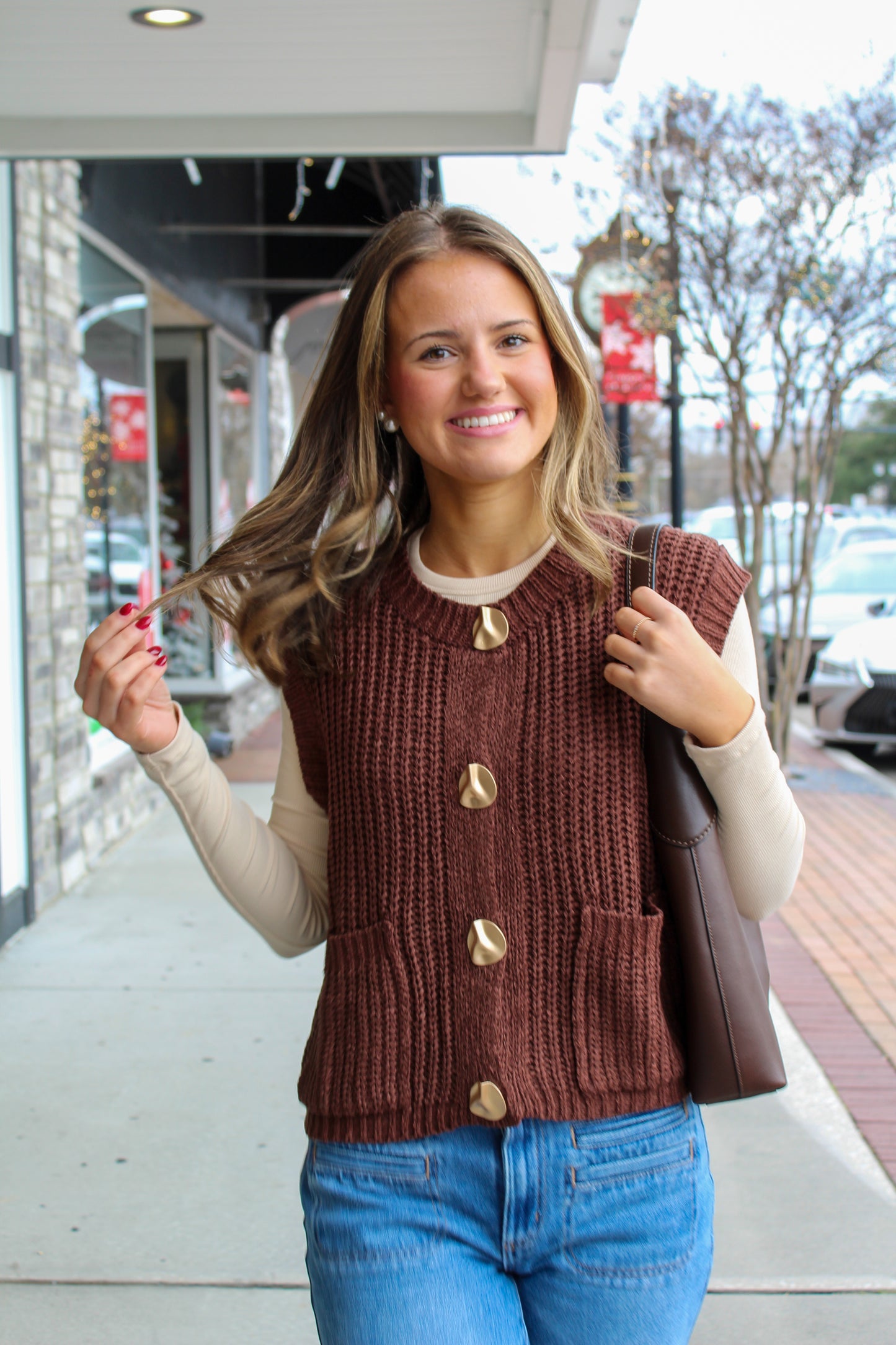 California Breeze Sweater Vest: Chocolate