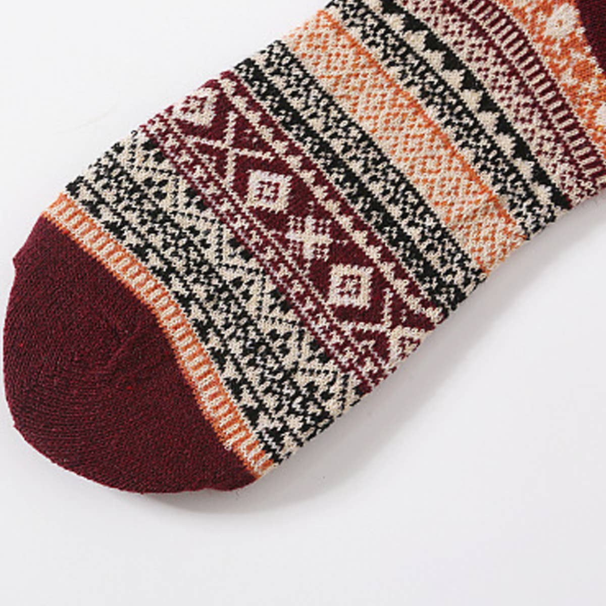 5 PAIRS OF ETHNIC STYLE SMALL DIAMOND WOOL SOCKS_CWMS0677: TYPE3 / (OS) 2