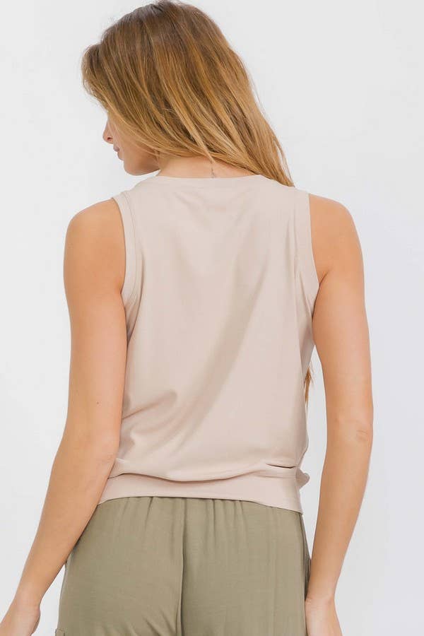 Women's Ribbed Viscose Crew Neck Loose Fit Tank: Powder Blue / M