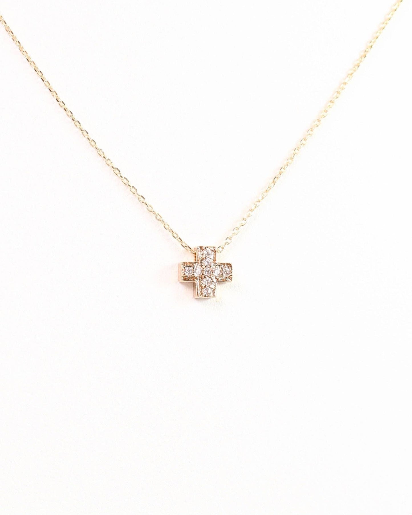 Aria Cross Necklace Gold: Default