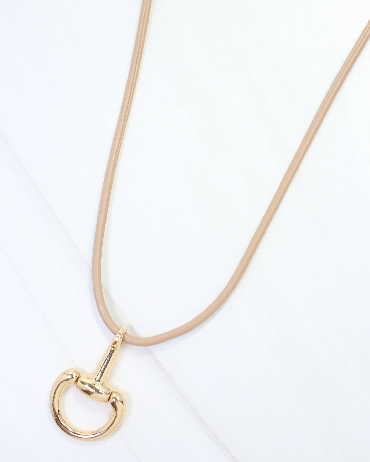 Finley Horsebit Cord Necklace TAN: Default