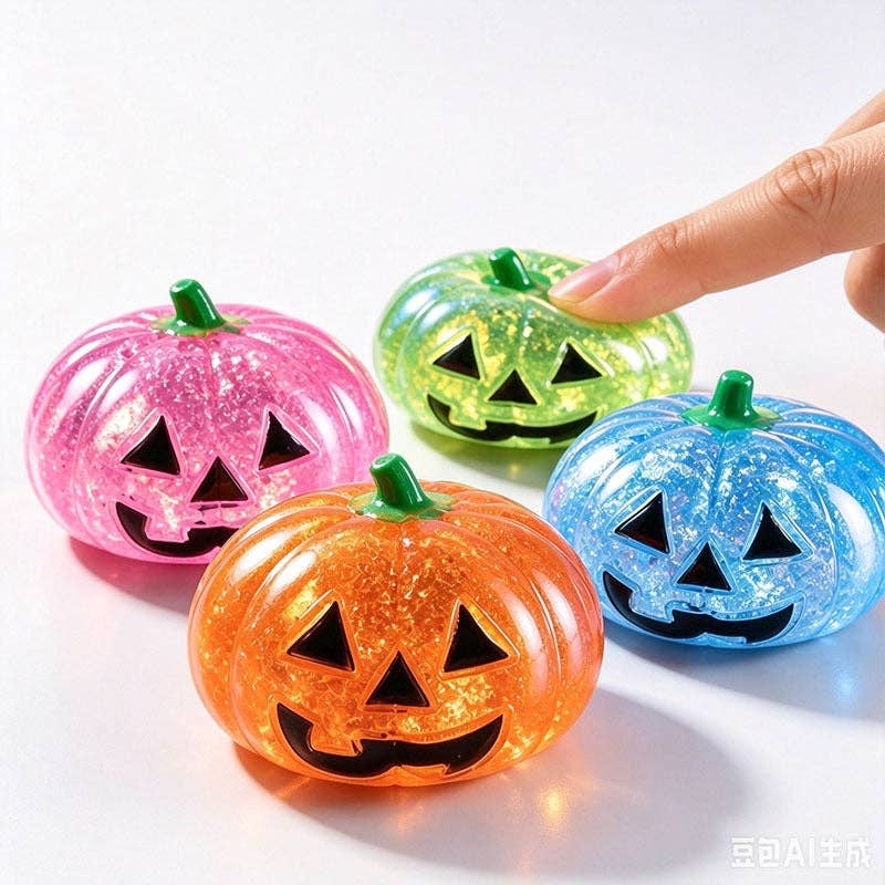 Halloween Ghost Pumpkin Stress Relief Squeeze Toy: Purple Ghost