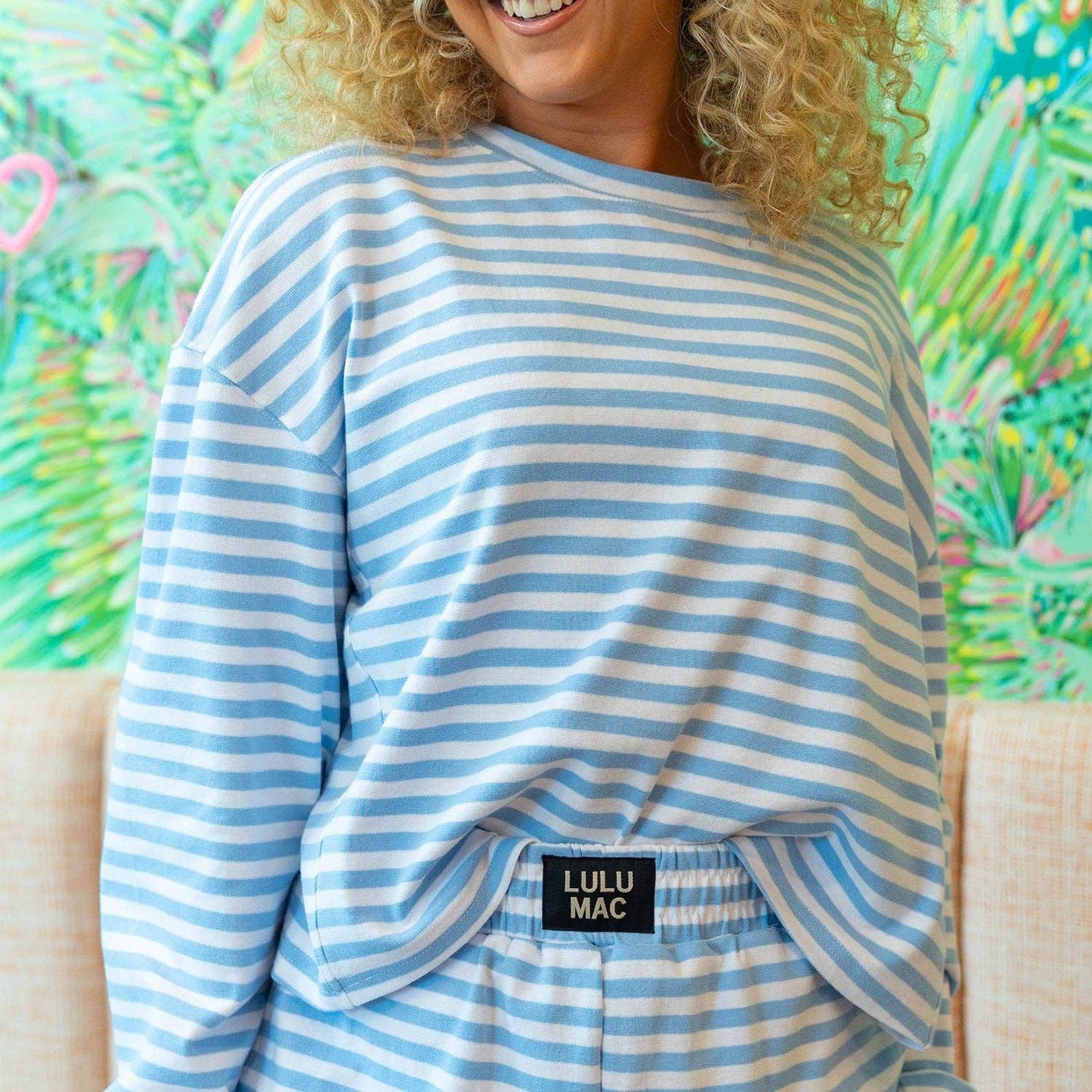 LM-STRIPE LONGSLEEVE TOP-LIGHT BLUE: LIGHT BLUE LuLu MAC