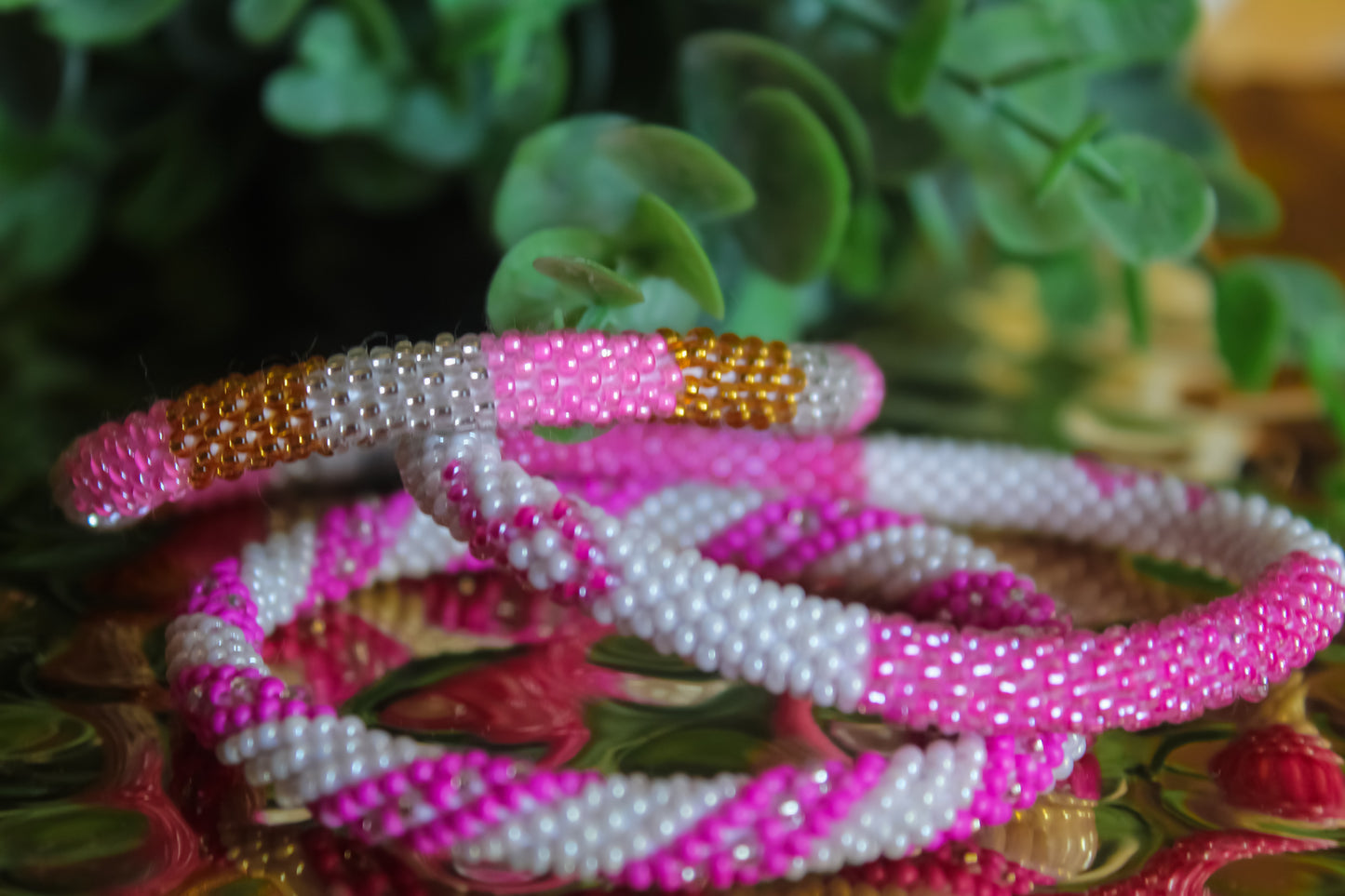 Pink Beaded Bracelets
