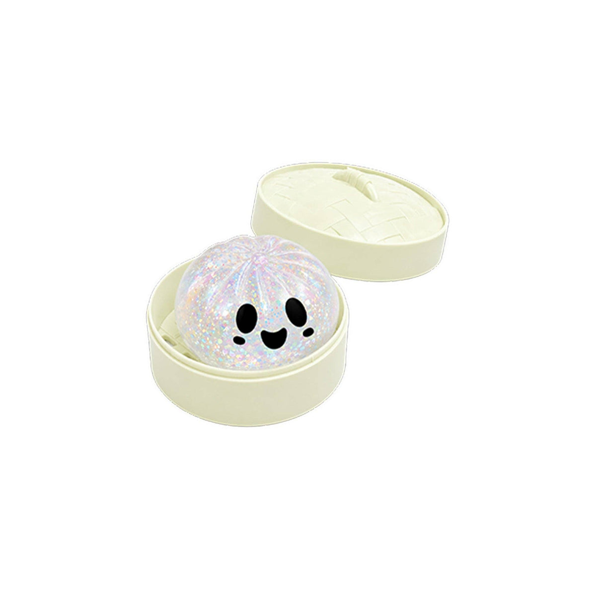 Halloween Steamed Bun with Steamer Basket Squishy Toy: White