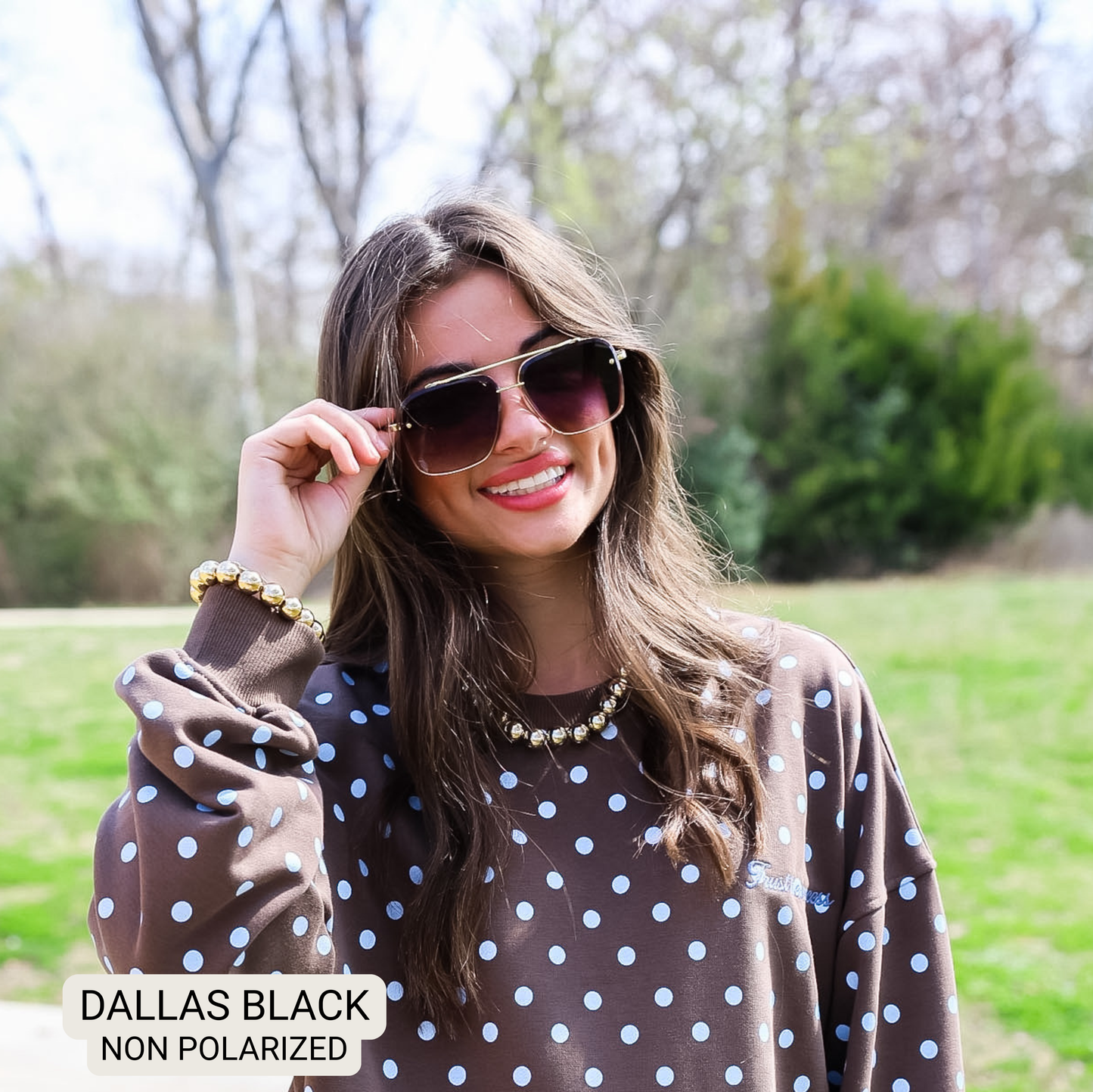 Dallas - Women's Modern Aviator Sunglasses: Brown