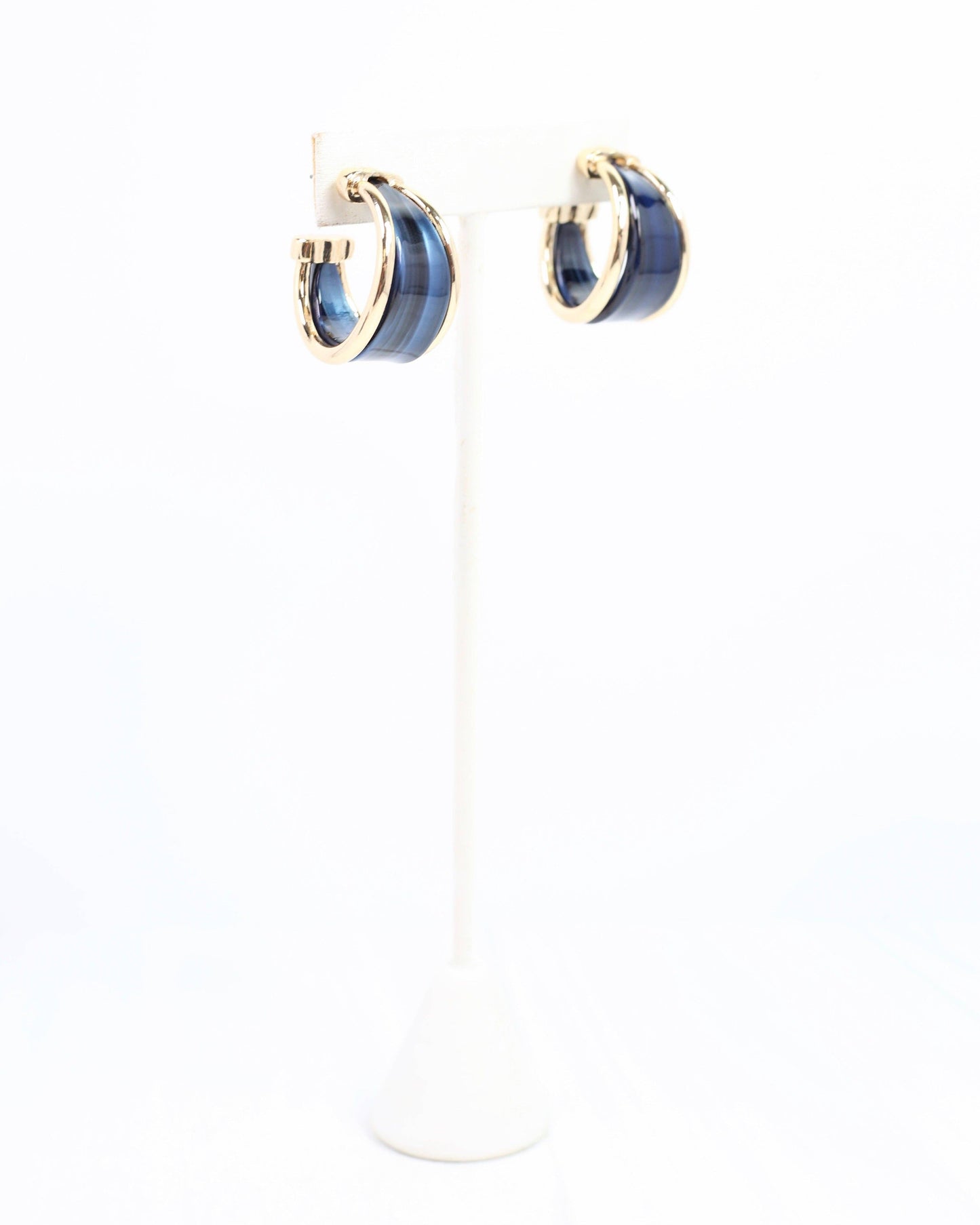 Daphne Gold Trimmed Hoop Navy: Default