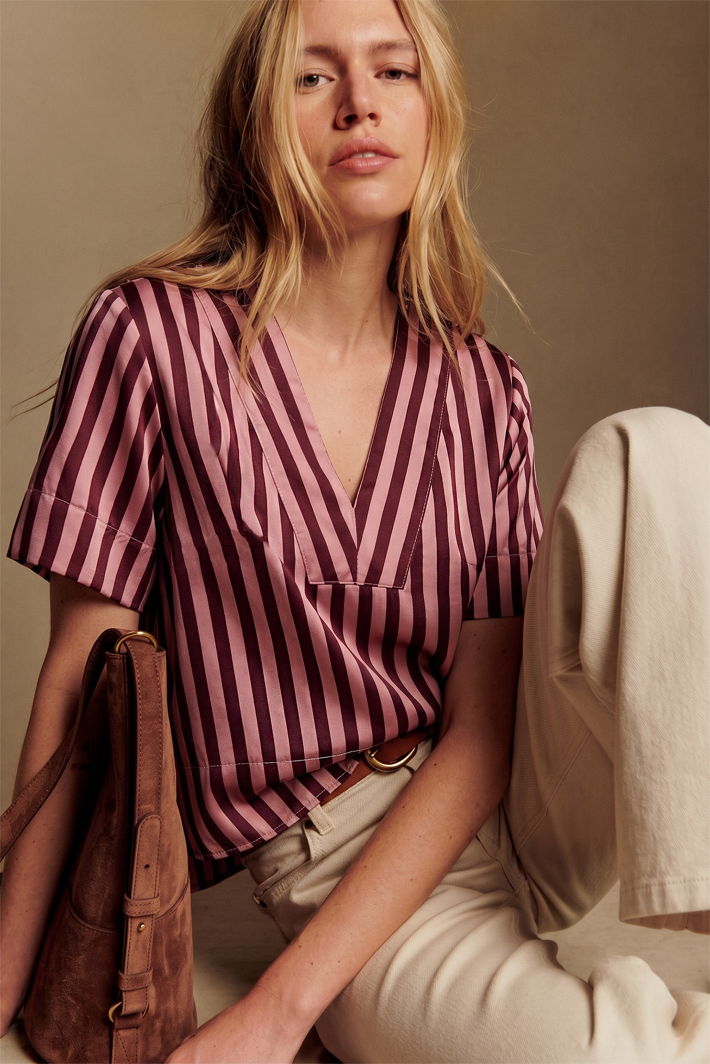 The Rosé & Merlot Striped Blouse 🍷🌸