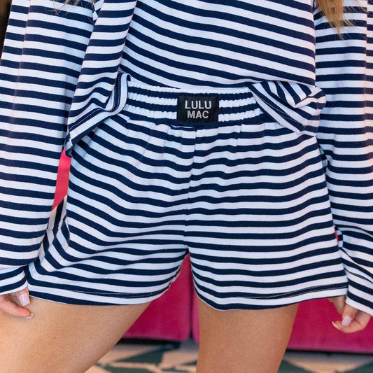 LULU MAC-STRIPE Short-NAVY: NAVY