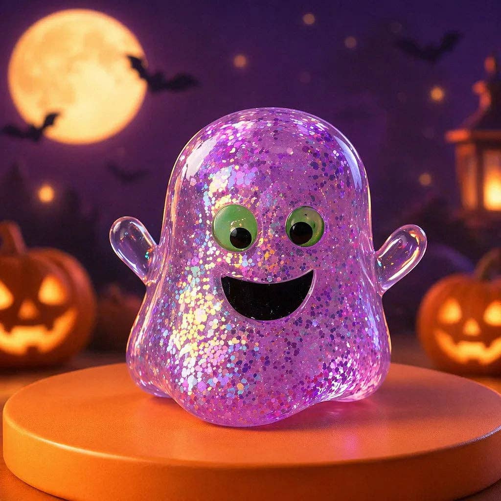 Halloween Ghost Pumpkin Stress Relief Squeeze Toy: Green Ghost