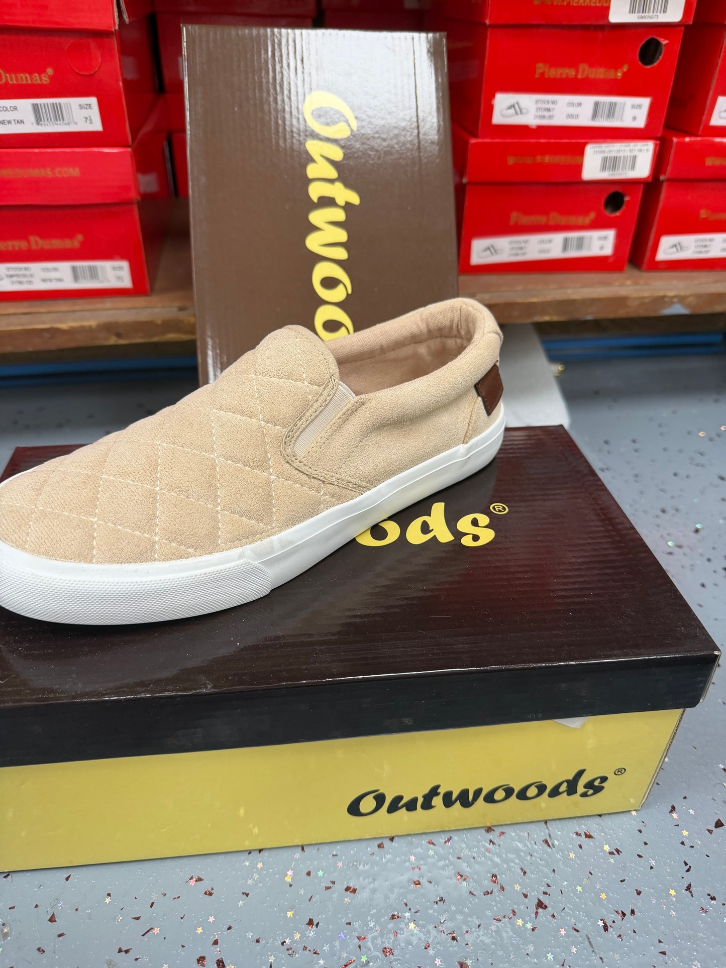 Quilted Nude Slip Ons