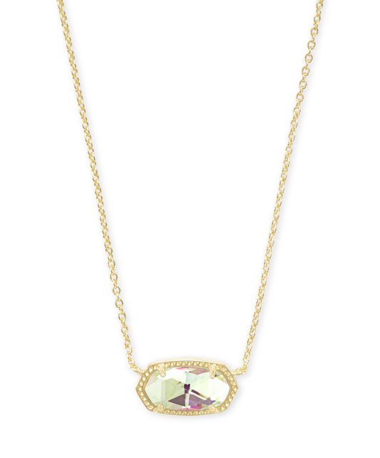 Elisa Short Pendant Necklace – Gold & Dichroic Glass