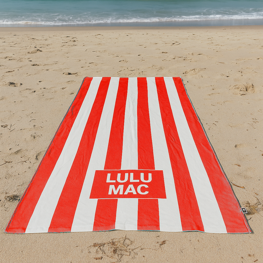 LULU MAC Red Darby Beach Towel