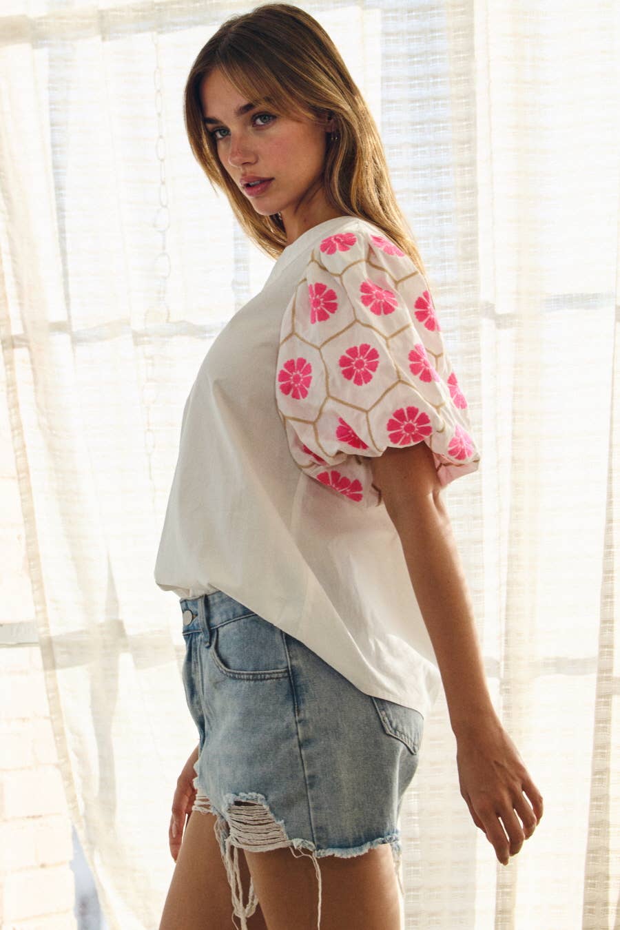 V-neck Blouse: White