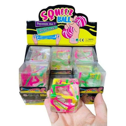 Tie Dye Cube Squeeze Super Soft Squishy Stretchy Stress Toys