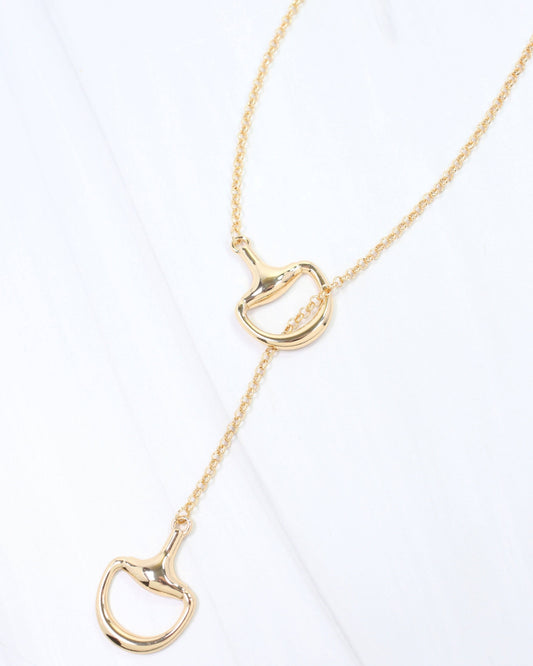 Colton Horsebit Y Necklace WR Gold: Default