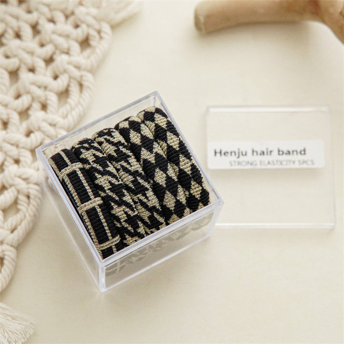 5-PIECE SET OF HIGH ELASTIC HAIR TIES_CWAHA1112: BLACKWHITE / (OS) 3