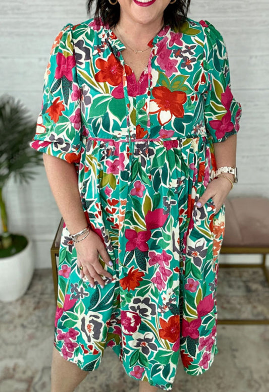 Plus Size Floral Dress