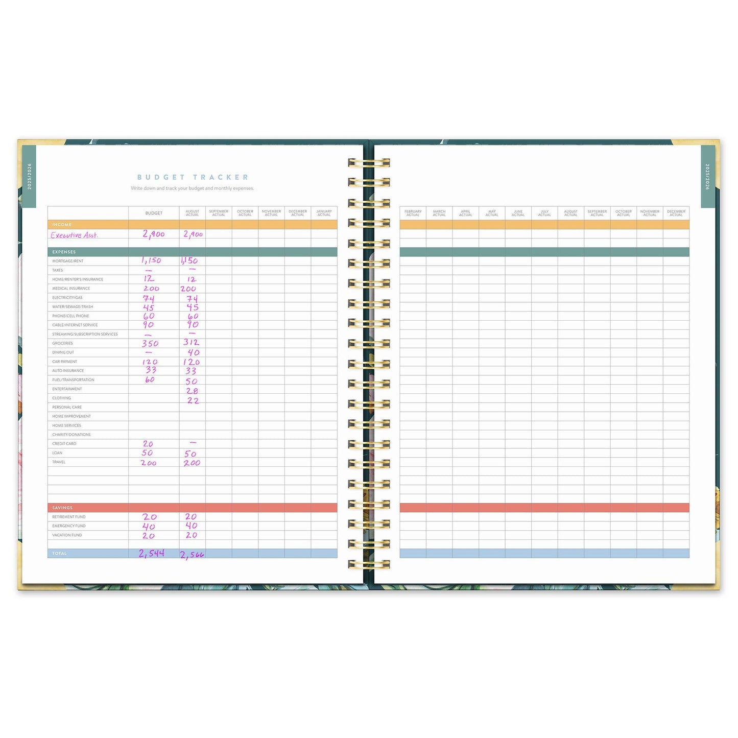 2026 Bella Flora Extra-Large Spiral Planner