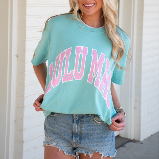LM-PD-1001 Polka Dot Adult Chalky Mint Comfort Colors Tee: Chalky Mint / X-Large