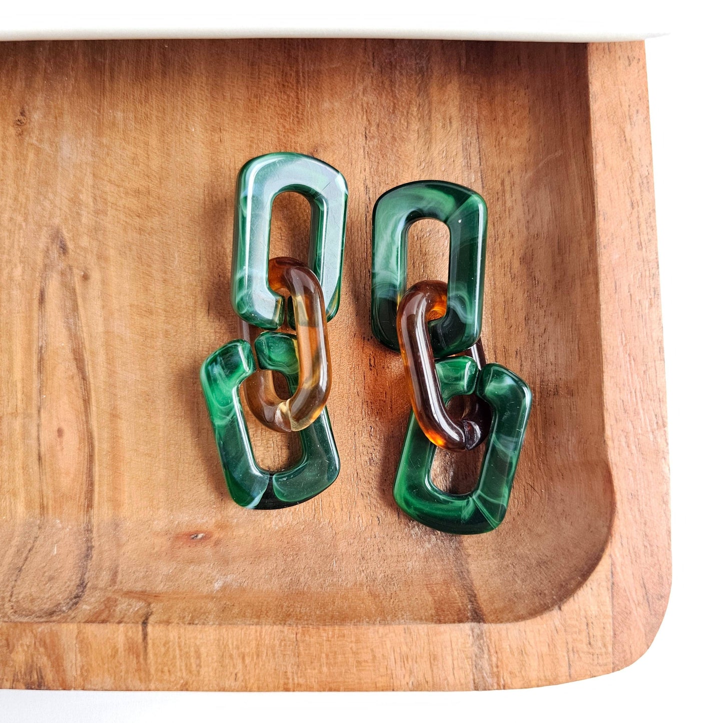 Tabitha Earrings - Forest & Amber // Fall, Jewelry, Gifts