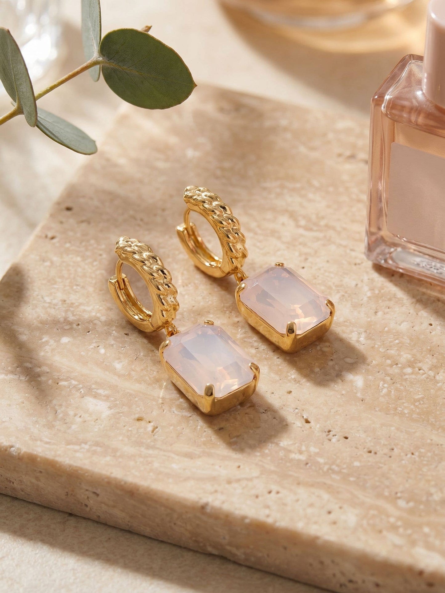 Studio Emerald-Cut Dangle Earrings -White
