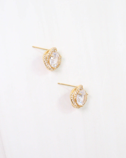 Tracy CZ Knot Stud Earring Gold: Default