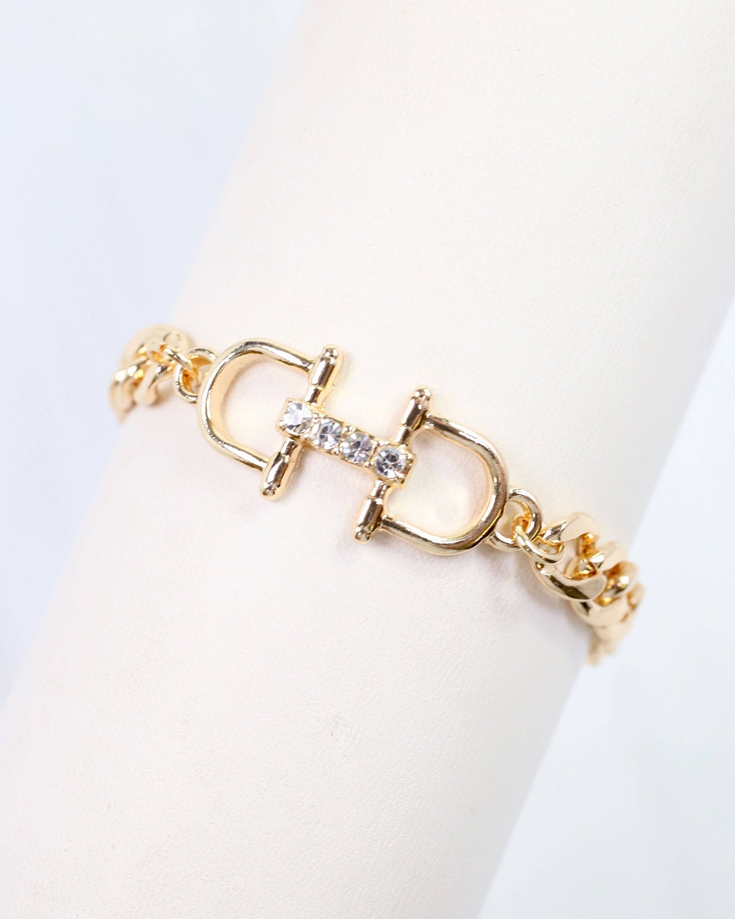 Olivia Double Horsebit Bracelet Gold: Pre Order