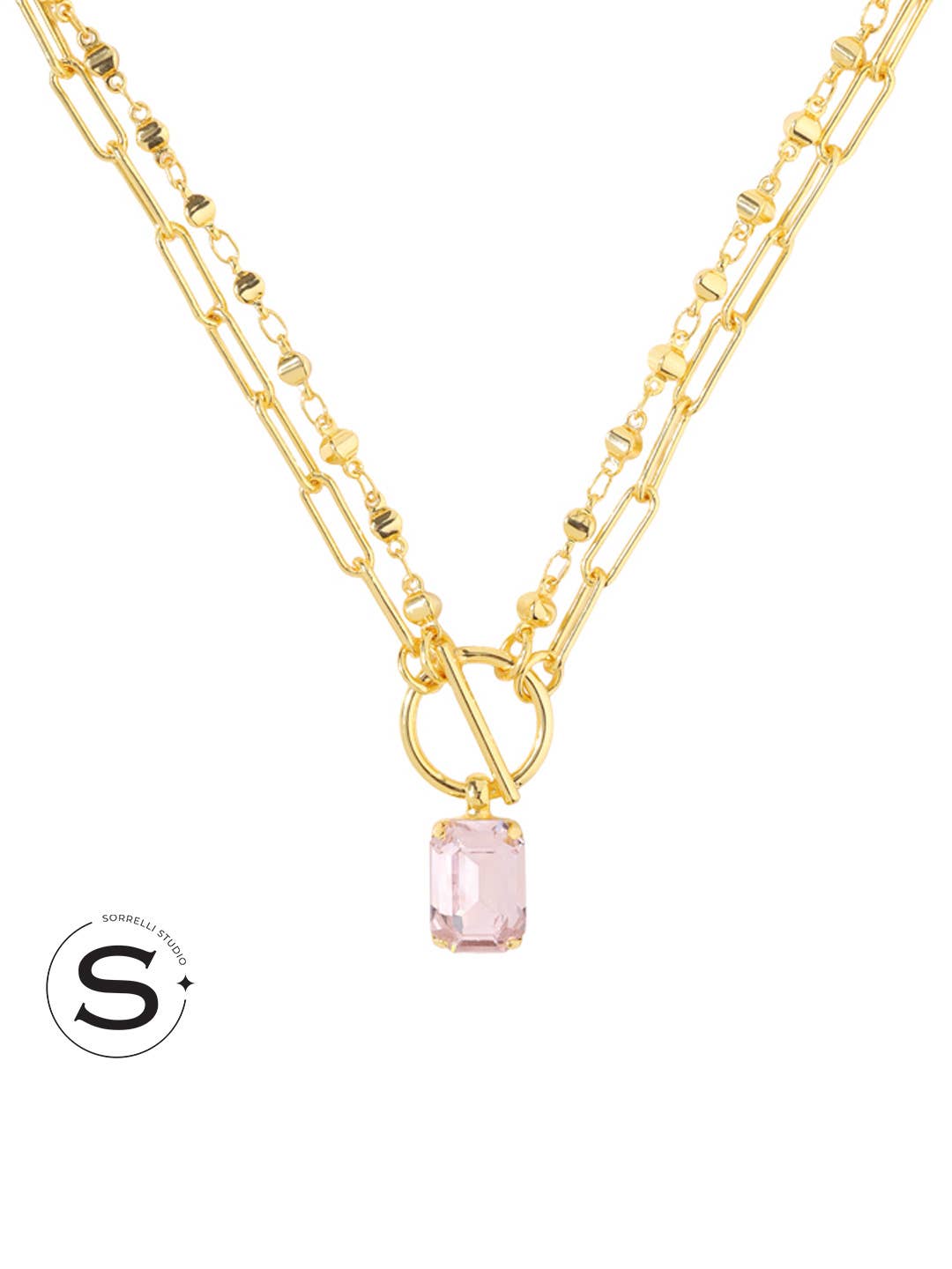 Studio Emerald-Cut Pendant Necklace - Pastel