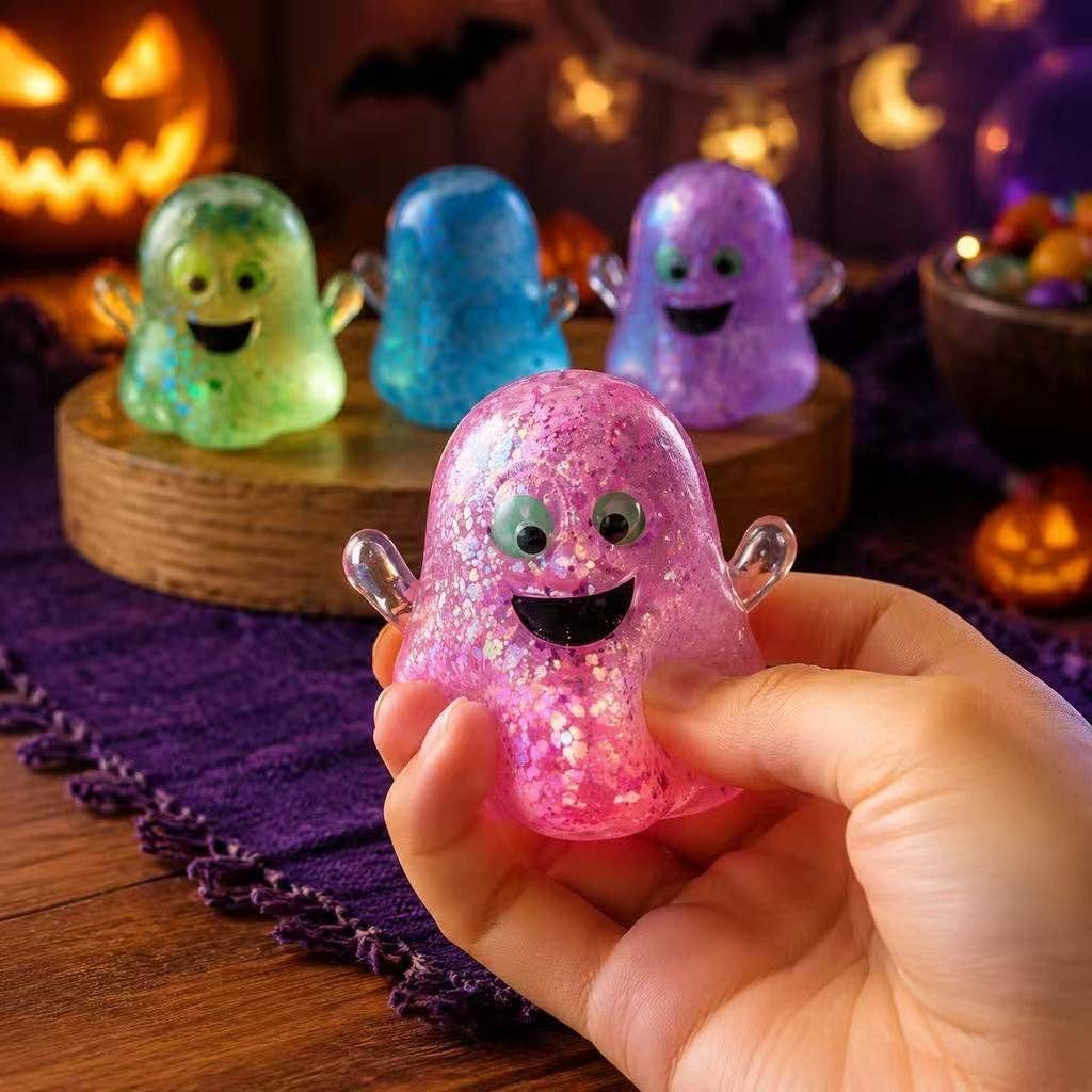Halloween Ghost Pumpkin Stress Relief Squeeze Toy: Blue Ghost
