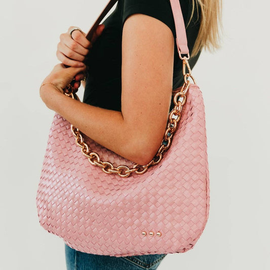 Sienna Slouchy Woven Shoulder Bag - TOP SELLER: Dusty Rose Pink